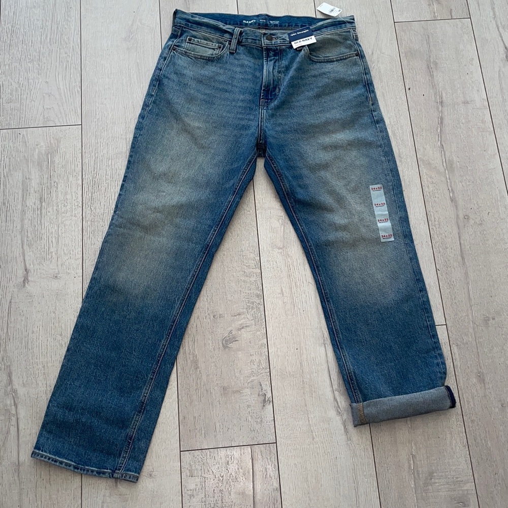 Old Navy Relaxed Fit 90’s straight nwt 34x3/“ Blue Jeans rare